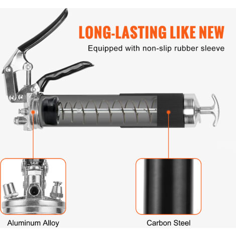 Pistola Per Grasso 10000 PSI - Kit Completo Con Tubo Flessibile E Raccordi Per Lubrificazione Auto E Moto