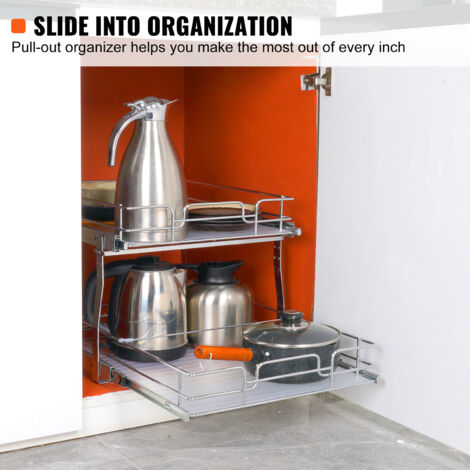 Home Zone Living Organizer Estraibile Acciaio Inox - 2 Livelli Per