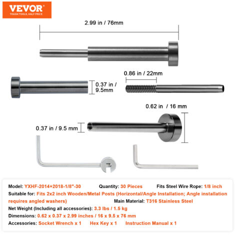 Corrimano Acciaio Inox,Ringhiera Con Kit Di Installazione,Passamano Per Interni & Esterni 80cm 5 Traverse 91971803 - Foto 8