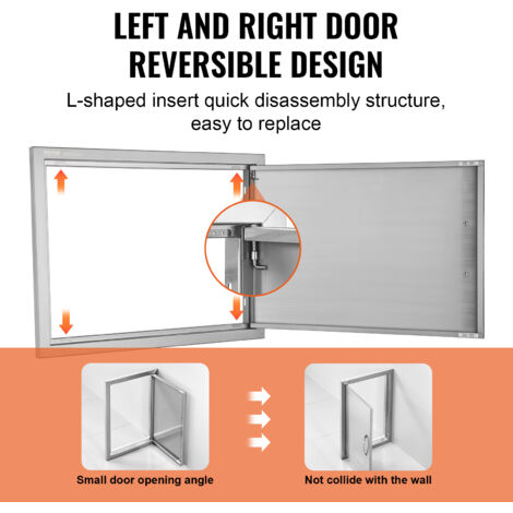 Porta Per Isola Cucina VEVOR - In Acciaio Inox 787x609mm, Design Reversibile, Per Esterni - Foto 4