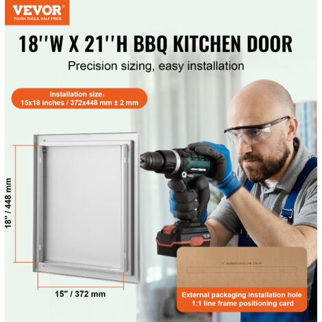 Porta Per Griglia Da Esterno VEVOR 457x533mm - Acciaio Inox Per Isole BBQ - Foto 5