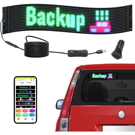 Insegna LED Flessibile Programmabile Con APP – Schermo A Scorrimento Per Messaggi Personalizzati, Batteria Ricaricabile, Per Auto, Negozi E Feste