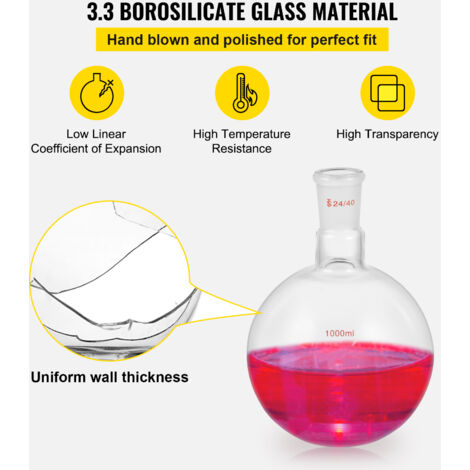 Ricevitore Tipo Mucca Ricevitore Distillazione Vetro Borosilicato - Tipo Mucca 500ml Con Giunti 24/40 Apparecchiature Chimiche - Foto 9