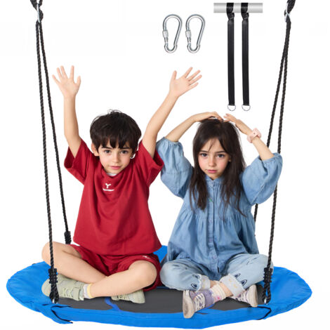Cinghie Per Altalena Da Albero, Kit Da Appendere 4 Pezzi Da 55cm, Nylon Resistente Con Moschettoni, Portata 100kg Cad.