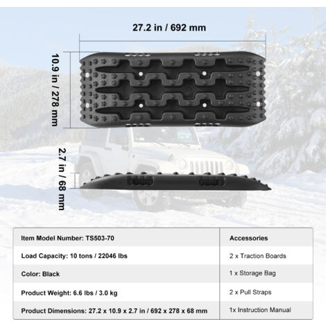 Pannelli Di Trazione VEVOR Per Veicoli - 692x278mm, Materiale PP, Per Neve, Sabbia E Fango - Foto 14