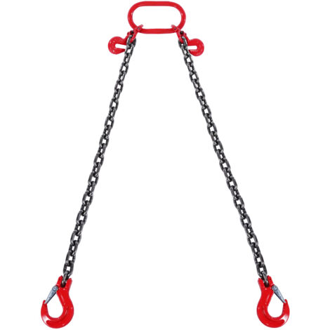 Imbracatura A Catena VEVOR 2 Gambe – Grado 80, 8 Mm X 180 Cm, Carico 2993 Kg, Con Ganci E Regolatori Per Sollevamento