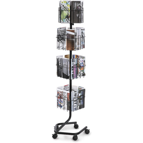 Espositore Per Brochure In Legno A 4 Livelli - Libreria Da Tavolo Per Riviste, Opuscoli E Volantini, Organizer Da Scrivania, Dimensioni 20x15x23 Cm