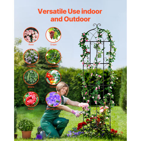 Set Di 4 Tralicci Da Giardino In Metallo VEVOR 51x220 Cm - Supporto Per Rose Rampicanti, Clematidi, Resistente Alla Ruggine, Facile Montaggio