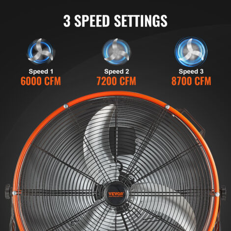 Industriële staande ventilator, 398 mm, 75° oscillerende