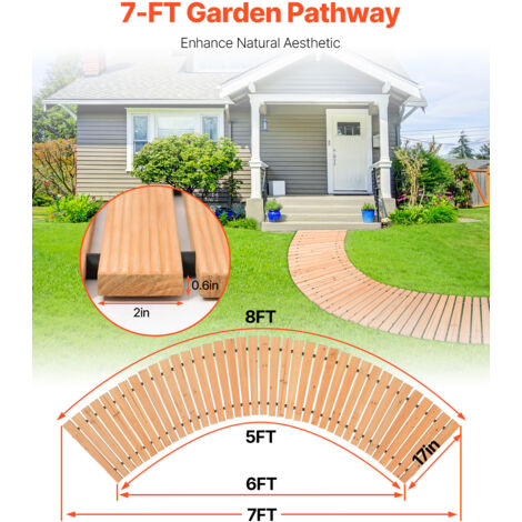 RELIANCER Passerella Da Giardino In Cedro 3,2x0,43m: Percorso Arrotolabile Antiscivolo Per Esterni
