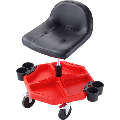 VEVOR Sgabello Rotondo Girevole Con Rotelle – Altezza Regolabile 46-60.5 Cm – Portata 181 Kg