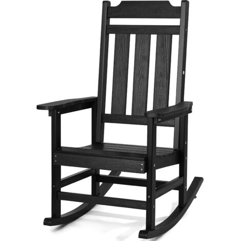 Sedia a dondolo da esterno in rattan, sedia reclinabile con cuscino imbotto per veranda, soggiorno, patio, giardino, grigio | SHEIN ALIA