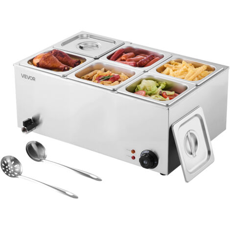 Set 3 Scaldavivande In Acciaio Inox Con Contenitori GN 1/1 Da 65mm – Impilabili, Con Manici Rotondi, Per Catering E Feste