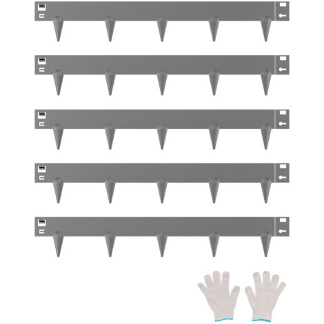 VEVOR Bordatura in Acciaio Metallo Antiruggine per Giardino, Bordatura Pieghevole per Prato Resistente, Facile da Installare, Divisorio Aiuole Cortile, Nero 5 Pezzi 990 x 181 x 1,5 mm
