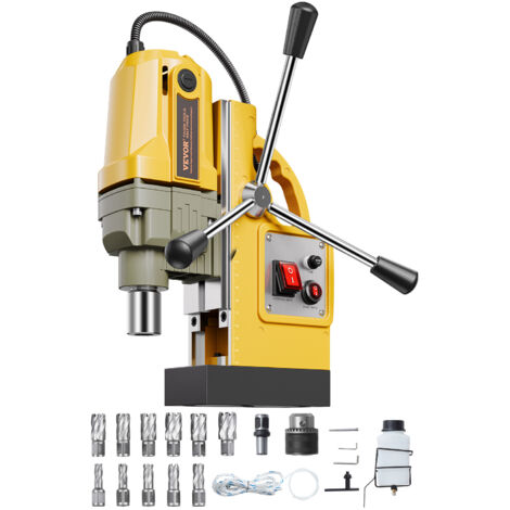 VEVOR Trapano Elettrico Magnetico MD40, Motore del Sistema di Perforazione Magnetico ad Alta Potenza 1100 W, 220 V, con11 Punte Elicoidali, Usato per Strutture in Acciaio, Costruzioni Navali, ecc VEVOR Trapano Elettrico Magnetico MD40, Motore del Sistema di Perforazione Magnetico ad Alta Potenza 1100 W, 220 V, con11 Punte Elicoidali, Usato per Strutture in Acciaio, Costruzioni Navali, ecc