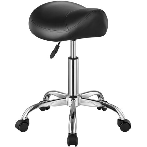 Sgabello Ergonomico A Sella Inclinabile E Girevole - Con Pistone Idraulico E Ruote Silenziose - Rosa Chiaro - Per Ufficio, Studio Dentistico, Spa, Laboratorio