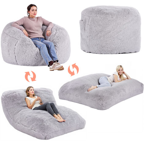 Kinzler Poltrona Sacco Gigante 140x180 Cm - Pouf Morbido In Poliestere Con Riempimento In Polistirolo, Rivestimento Interno In PVC Idrorepellente - Viola (Mora) - 3