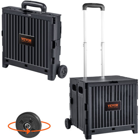Wiltec Carrello Spesa Pieghevole 36,5x44x103 Cm – Trolley In Alluminio E Poliestere Con Ruote Grandi, Portata 40 Kg - 2