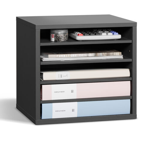 Organizer Da Scrivania A 6 Livelli E 24 Scomparti – Bianco, In PVC, Portata 5 Kg Per Scomparto, Per Ufficio E Casa
