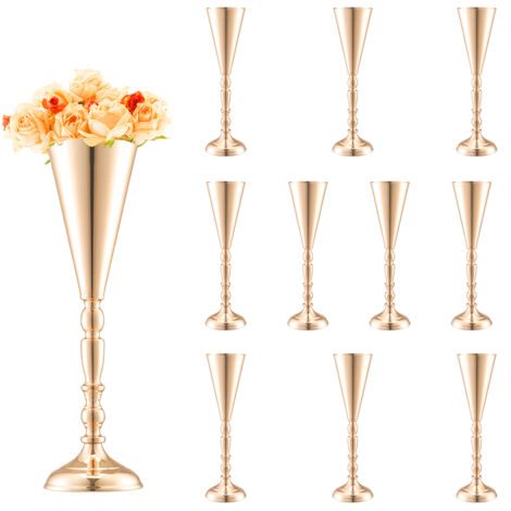 VEVOR Centrotavola Per Matrimonio In Cristallo – 20 Pezzi, Portafiori Oro 43cm In Metallo - 5