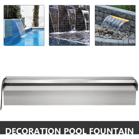 Fontana Cascata Giardino In Acciaio Inox 304 - 30x60x70 Cm Per Laghetto E Piscina Con Accessori - Foto 5