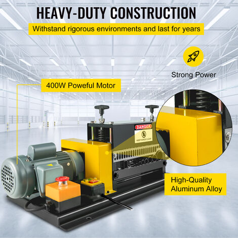 VEVOR Spelacavi Portatile per Il Riciclaggio del Rame, Tensione 220V  Potenza 370W 0,5HP Velocita 20 m/min Macchina di Spogliatura in Lega di  Alluminio per Rimuovere lisolamento in plastica e gomma.
