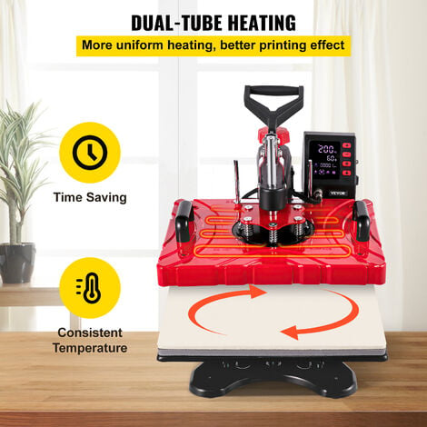 VEVOR Pressa a CaldoMacchina Digitale Intelligente, 12x15 8 in 1 Pressa per  Stampa Magliette Trasferimento Multifunzione