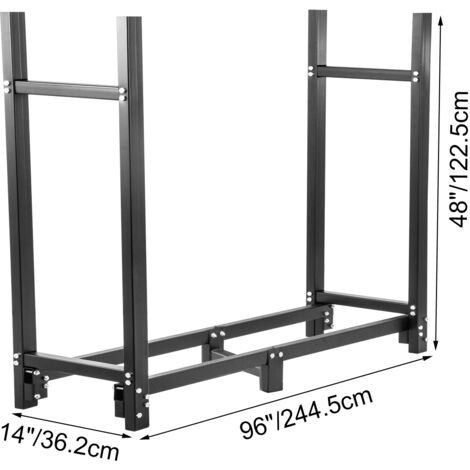 VEVOR Rack Legna Da Ardere Esterno 244x122 Cm - Scaffale Acciaio Nero Con Copertura PVC, Capacità 590 Kg - Foto 10