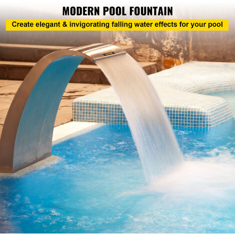 Fontana A Cascata Per Piscina E Laghetto In Acciaio Inox 304, 19x10x5 Cm, Lucidatura A Specchio, Facile Installazione - 4