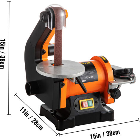 Levigatrice A Nastro E Disco 350W - Con 10 Dischi E 10 Nastri Abrasivi, Per Legno E Metallo - Foto 3