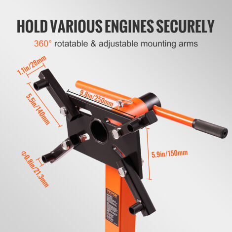 Supporto Motore VEVOR 340kg - Con Ruote E Freni, Bracci Regolabili, Per Officina - Foto 7