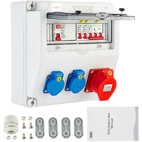 Distributore Randaco Da 400V 32A – 3 Prese CEE 5 Poli, IP44, Con Coperchi Di Sicurezza, Per Cantieri Ed Esterni
