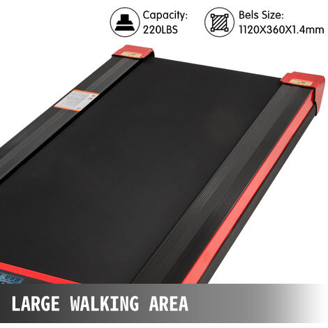 VEVOR Tapis Roulant da Scrivania a Correre Camminare 500W Rosso Nero, Tapis  Roulant sotto Piano con