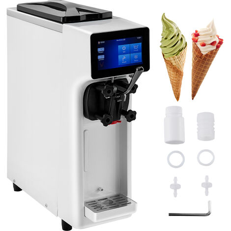 VEVOR VEVOR Macchina Gelato Soft Monogusto 1000W Bianco Produzione 10-20L  all'Ora in Acciaio Inox 304, Macchina Compatta per la Produzione di Gelato  Soft Frozen Yogurt Sorbetto Gusto Singolo Vasca da 4,5L