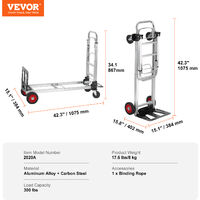 Carrello Scale Pieghevole VEVOR - In Alluminio, 6 Ruote, Portata 200kg, Per Emergenze - Foto 7