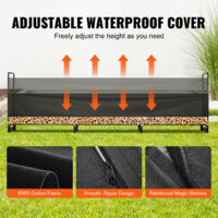 Legnaia Da Esterno VEVOR - 132x36x117 Cm, Con Copertura Impermeabile 600D, Porta Legna Per Camino - Foto 7