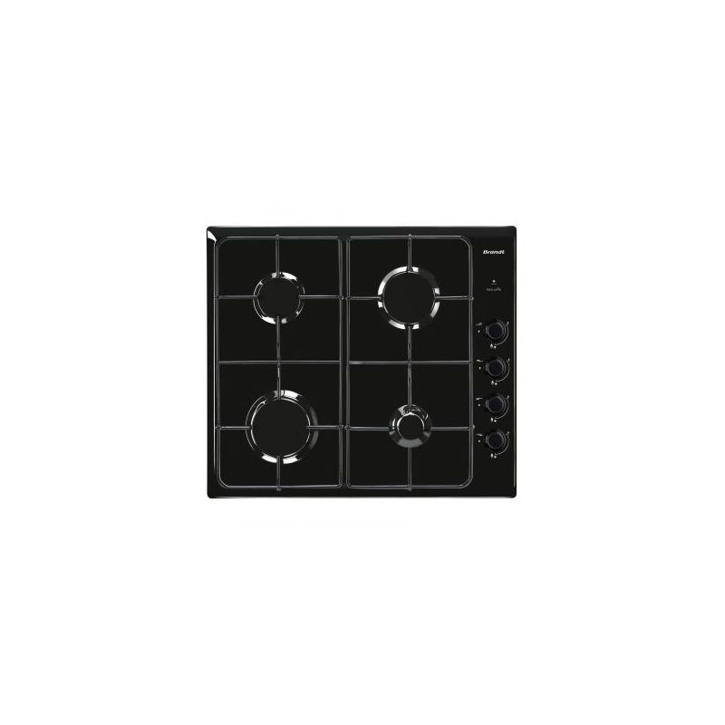 Plaque De Cuisson Gaz BRANDT 4 Feux - Puissance 7800W, Dimensions 58cm - Allumage 1 Main, Grilles émaillées - Blanc