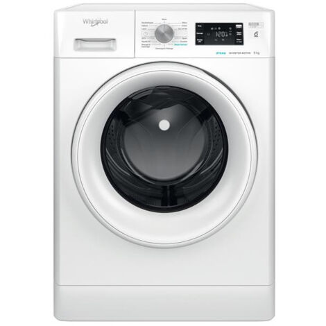 Whirlpool – Lave-linge hublot 9 kg – Classe A – Vitesse essorage 1400 tr/min – 14 programmes – Technologie 6ème Sens – FFBS9469WVFR