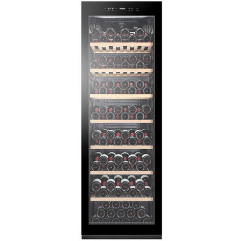 Haier – Cave à vin de vieillissement 188 bouteilles – Dimensions H185 x L59,5 x P63,5 cm – Classe énergétique G – Niveau sonore 38 dB - HWS188GAE
