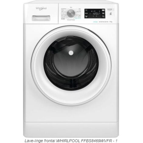 Whirlpool – Lave-linge hublot 8 kg – Classe énergétique A – Vitesse d'essorage 1400 tr/min – Ouverture latérale – 14 programmes de lavage