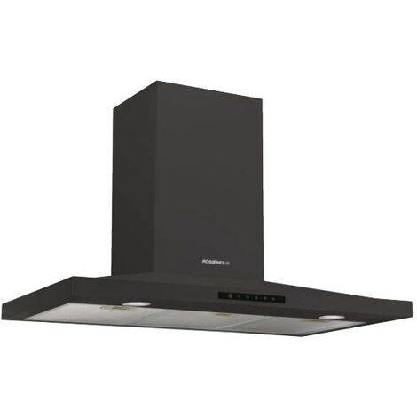 Rosieres – Hotte décorative murale 900mm – Extraction 609,3 m³/h – Classe B – Niveau sonore 69 dB – Filtre à charbon – Design noir moderne - RHP970001LPN1 (1/6)