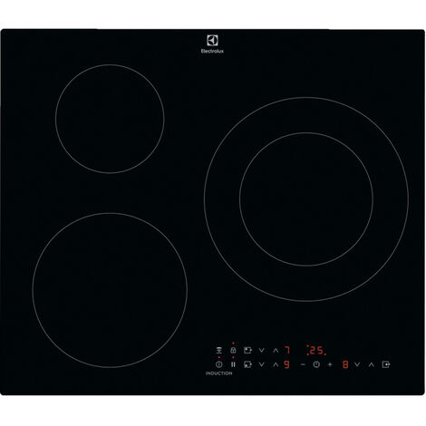 Electrolux – Plaque induction 60 cm – 3 zones de cuisson – Surface en verre-céramique noire – Puissance 7350 W – PIT60336C