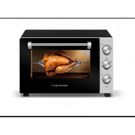 Mini four grill multifonction 60L 2200W – Dimensions 37,5 x 59 x 51,5 cm – Chaleur tournante, gril, tournebroche – QFR600 – Riviera & Bar