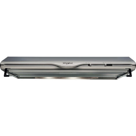 Whirlpool – Hotte décorative visière 60 cm – Débit d'air 270 m³/h – 3 vitesses d'aspiration – Éclairage LED – Finition inox anti-traces - WCN65FLX