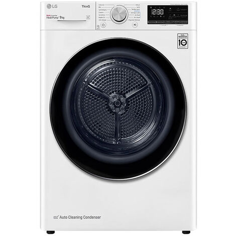 LG – Sèche-linge à condensation 9 kg – Pompe à chaleur A++ – Moteur Inverter – Connectivité Wi-Fi – Niveau sonore 64 dB - RH9V50WH