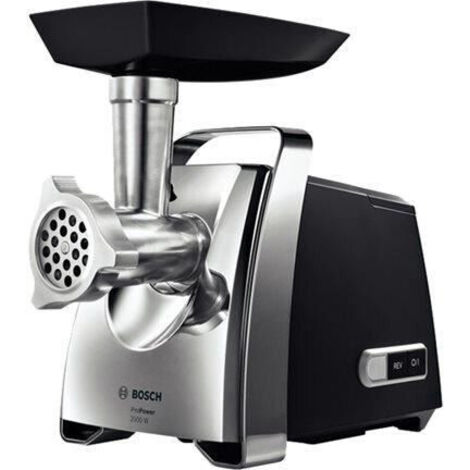 Bosch – Hachoir électrique 2000W – Débit 3,5 kg/min – Tension 220-240V – Bouchon de saucisse et plateau de rangement inclus