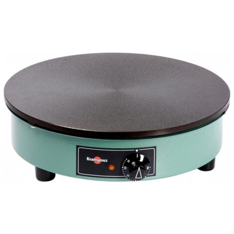 Krampouz – Crêpière fonte 40cm 3000W – Thermostat réglable – Plaque en fonte d'acier – Diffusion uniforme de la chaleur