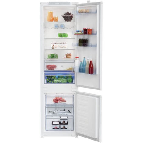 Beko – Réfrigérateur combiné 289L avec congélateur en bas – Technologie No Frost – 5 clayettes – Classe énergétique E – 38 dB – Fixation par glissières - BCHA306E4SN