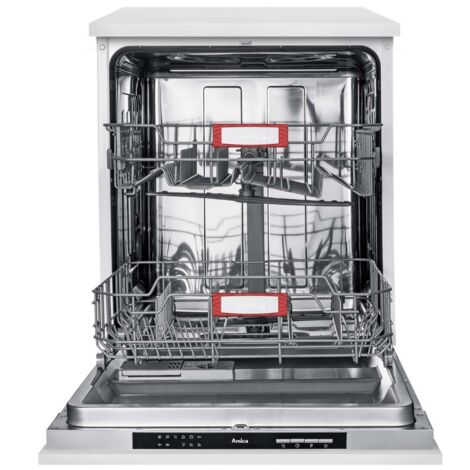 Amica – Lave-vaisselle tout intégrable 12 couverts – Classe énergétique E – 6 programmes – 46 dB – Départ différé 9h – Panier à couverts
