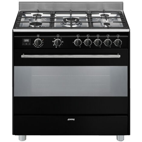 Smeg – Cuisinière gaz 5 foyers – Largeur 90 cm – Four électrique 115 L – Nettoyage vapeur – Classe A – Puissance 11400 W (1/4)